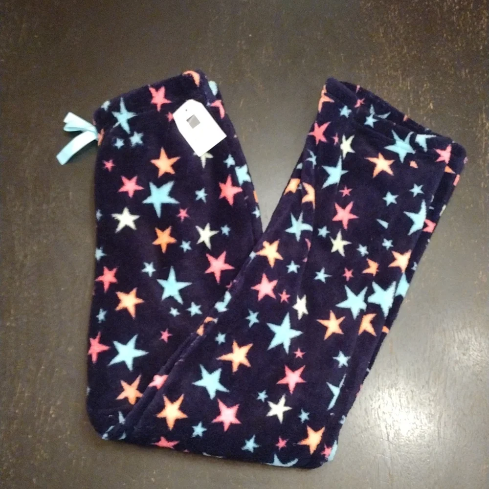 NWT Extremely Me! Black w Multi Colored Stars 10/12 Children's Pajama Pants!